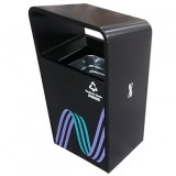 戶外城市廣場(chǎng)UV打印不銹鋼垃圾桶單筒